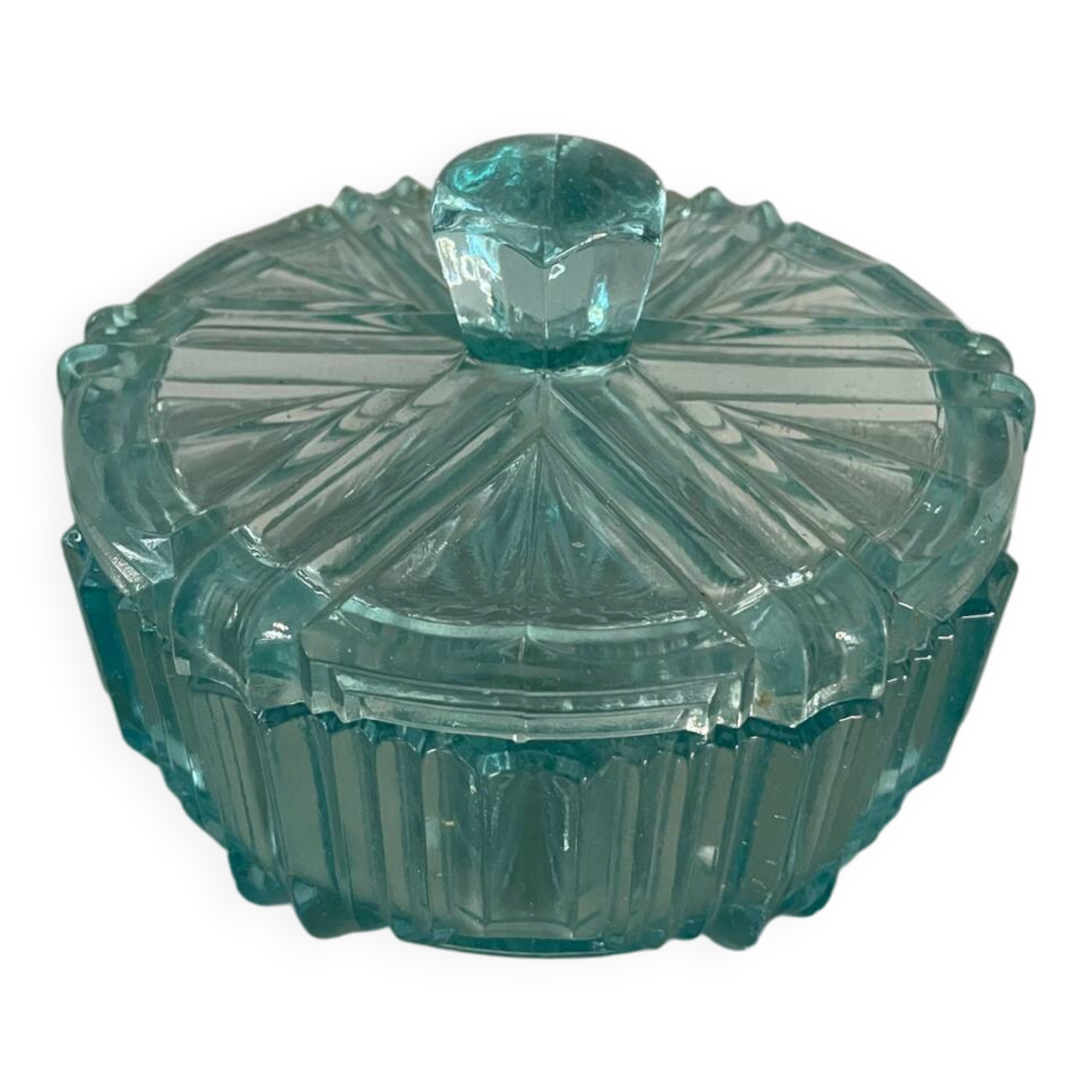 Blue glass bonbonnière, glass box