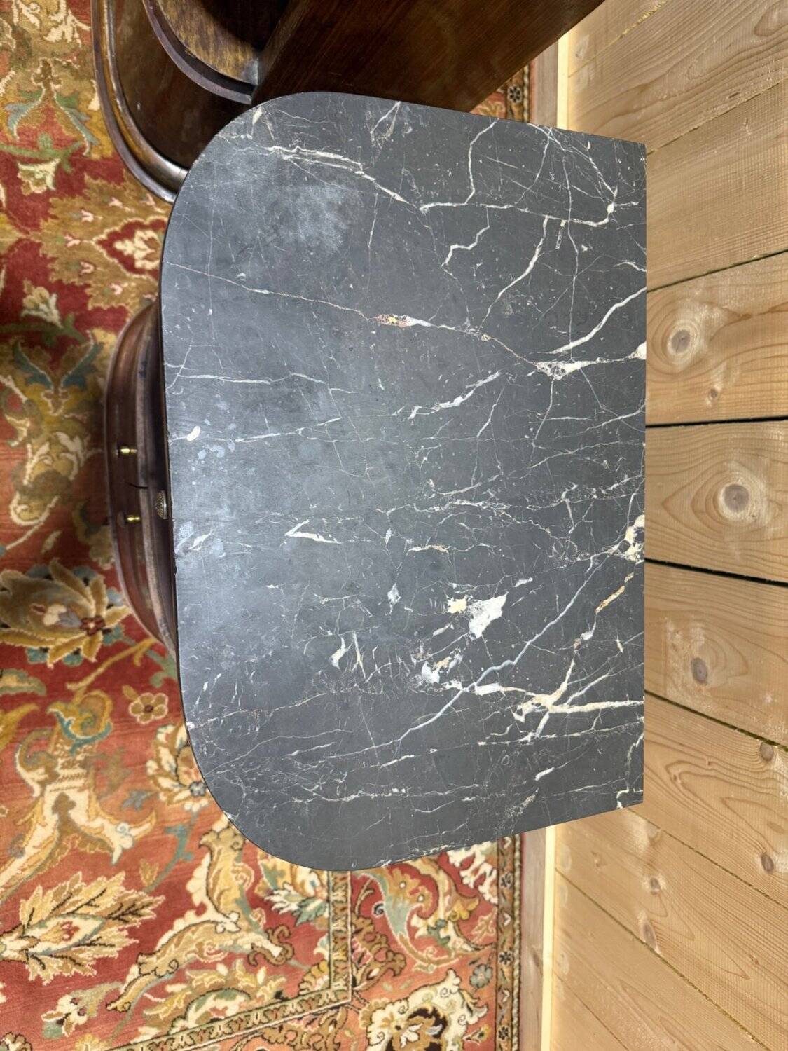 Pair of Art Deco bedside tables with marble.