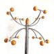 Space Age chrome and wood coat rack 1970