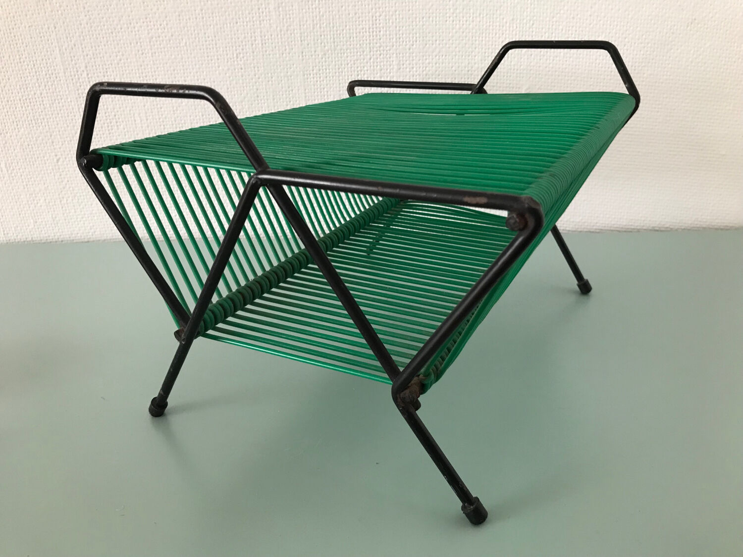 Vinyl rack scoubidou vintage