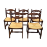 Suite of 5 vintage oak chairs