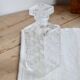 Vintage whisky carafe in transparent and frosted glass - Checkered pattern