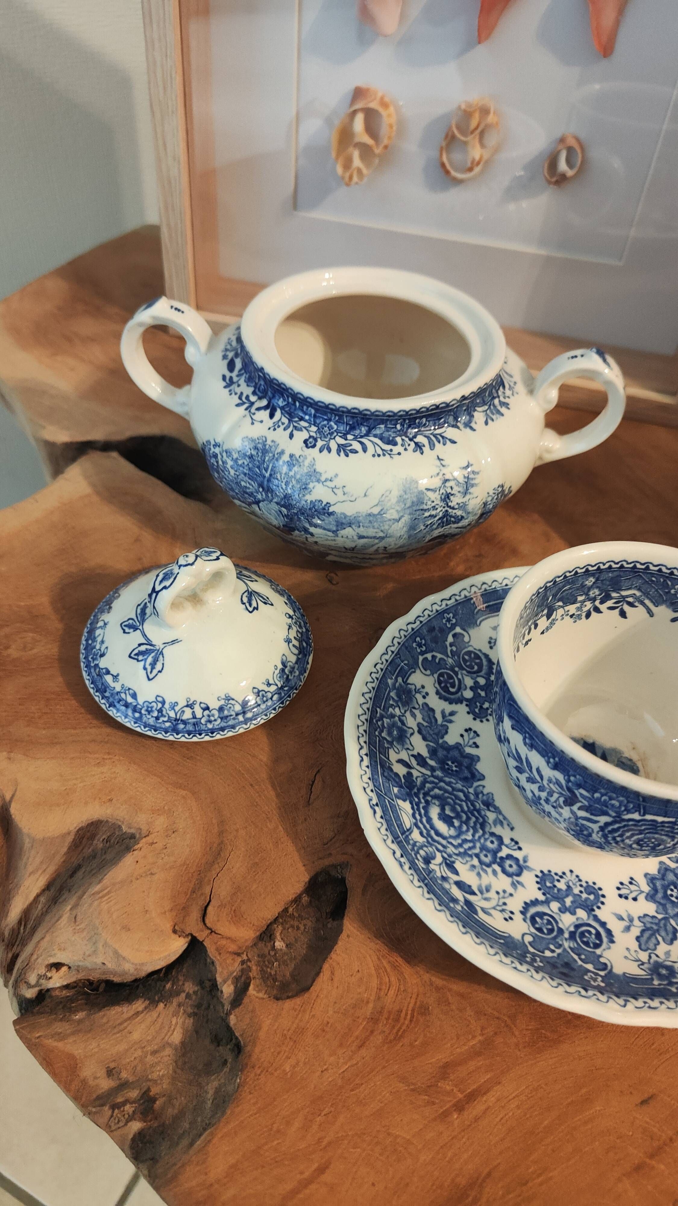 Villeroy & Boch "Burgenland" blue service trio – Vintage