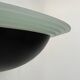 Vintage half-moon wall light, sandblasted glass and black lacquered metal, France, 1970