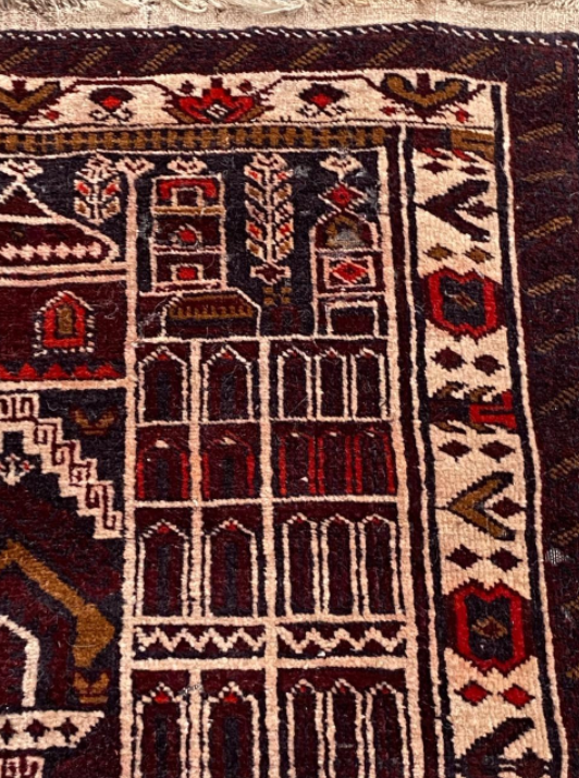Afghan carpet Baluch vintage 140x86cm