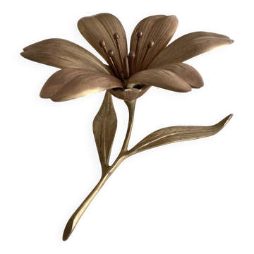 Fleur en laiton, cendrier pétales années 60-70