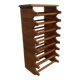 Brutalist oak stackable wine rack 1960's