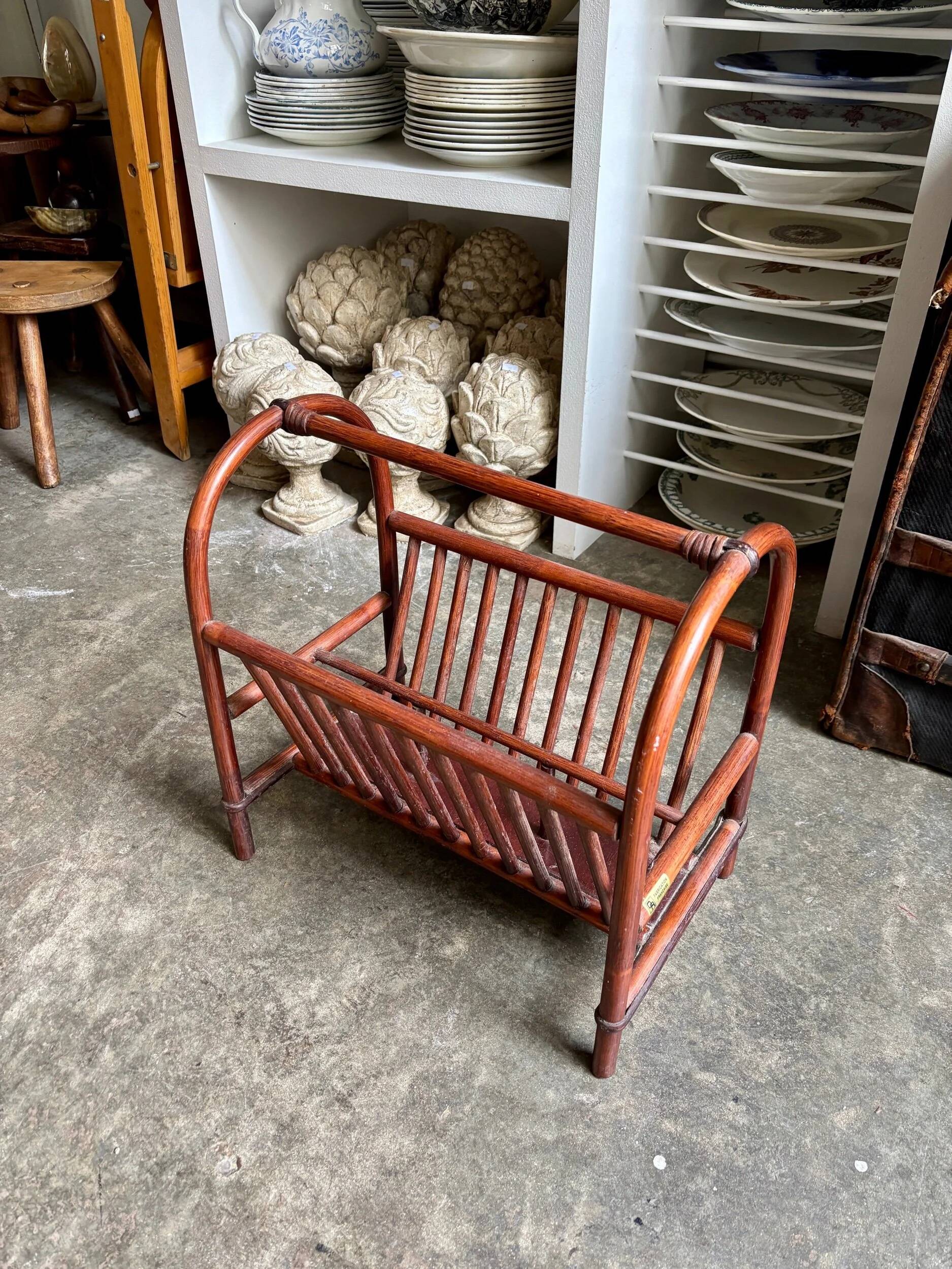 Dark bamboo magazine rack