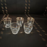 Lot de 5 verres à liqueur filet or