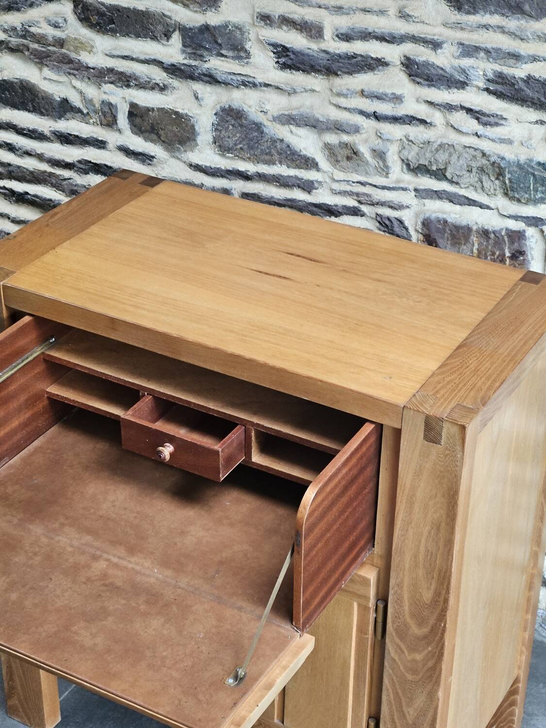 Bureau secrétaire orme vintage