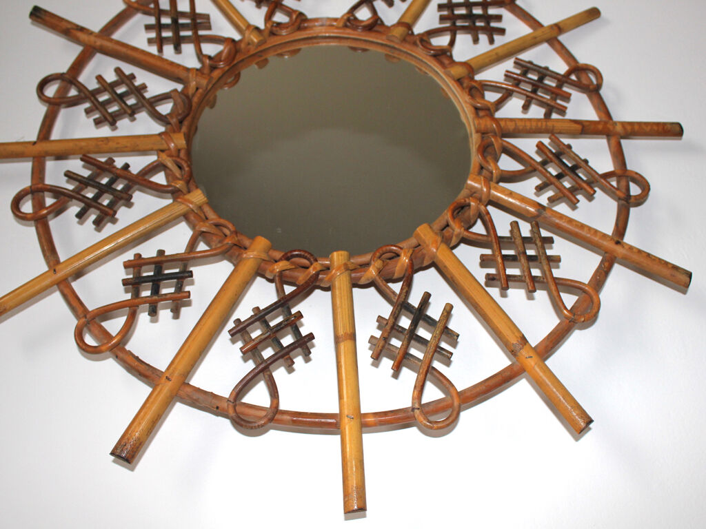 Mirror rattan Sun 59 x 59 cm