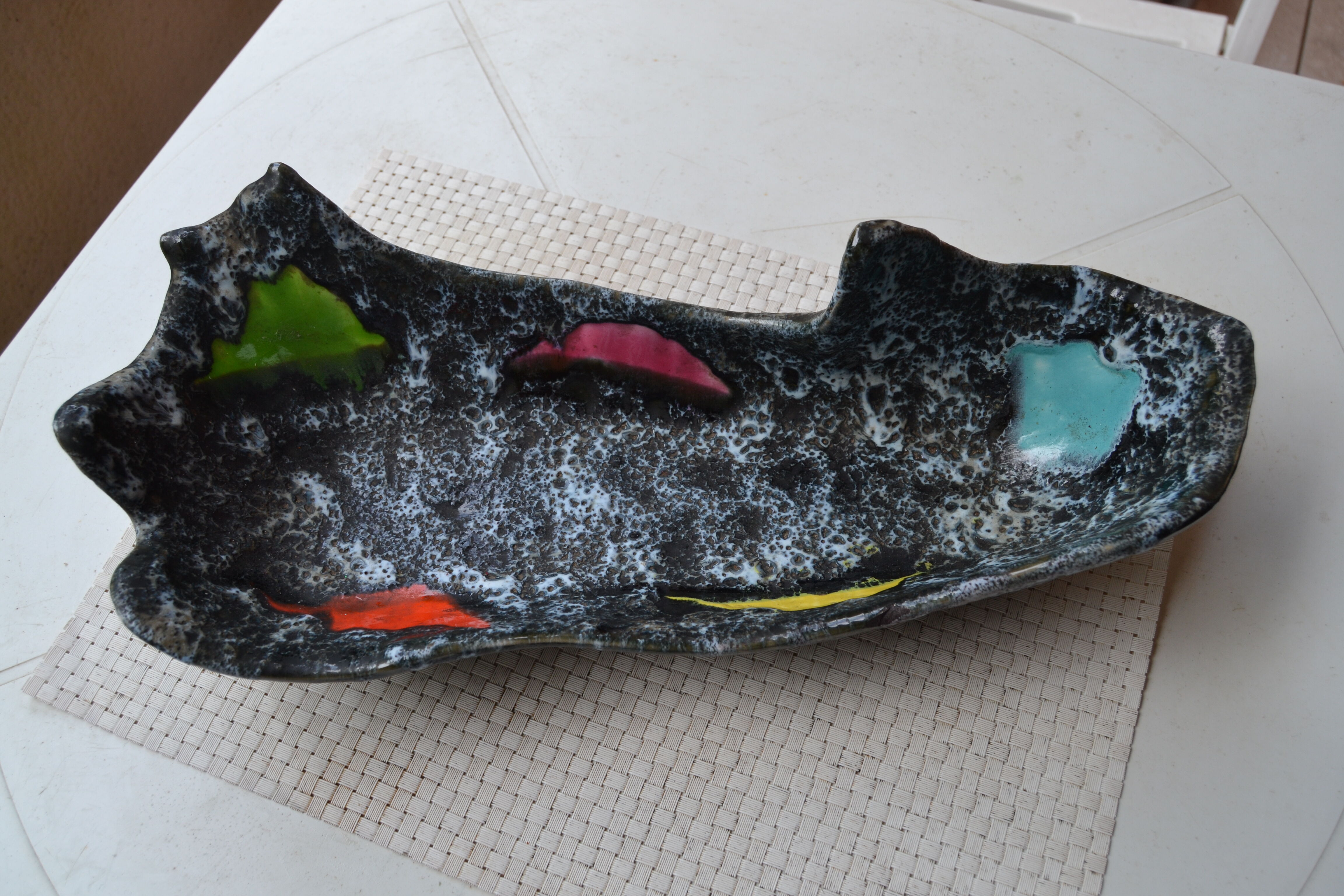 Fruit cup Vallauris signed LUC (Auguste Lucchesi, then Damiano) year 1950/1960