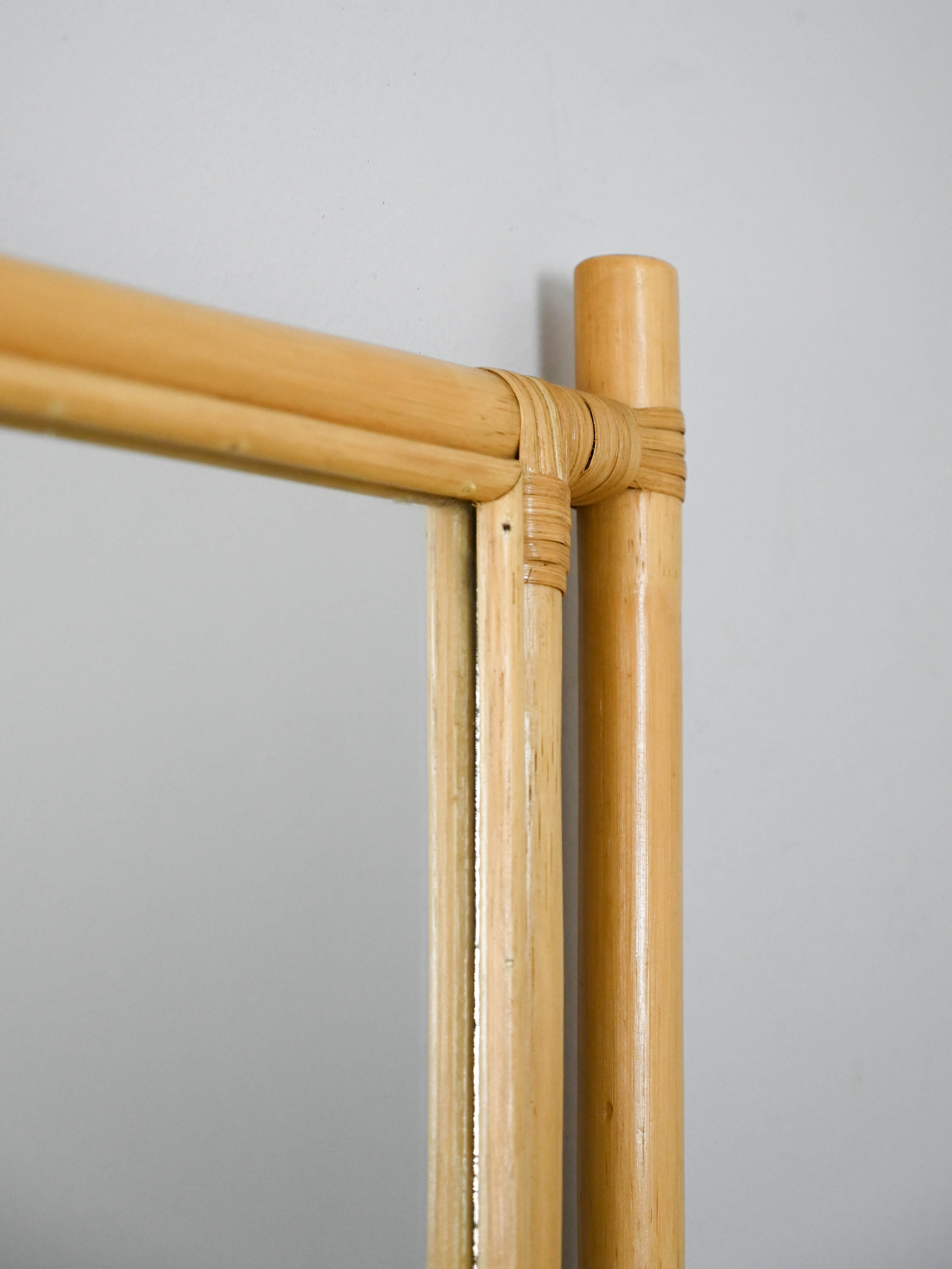 Mirror with bamboo frame