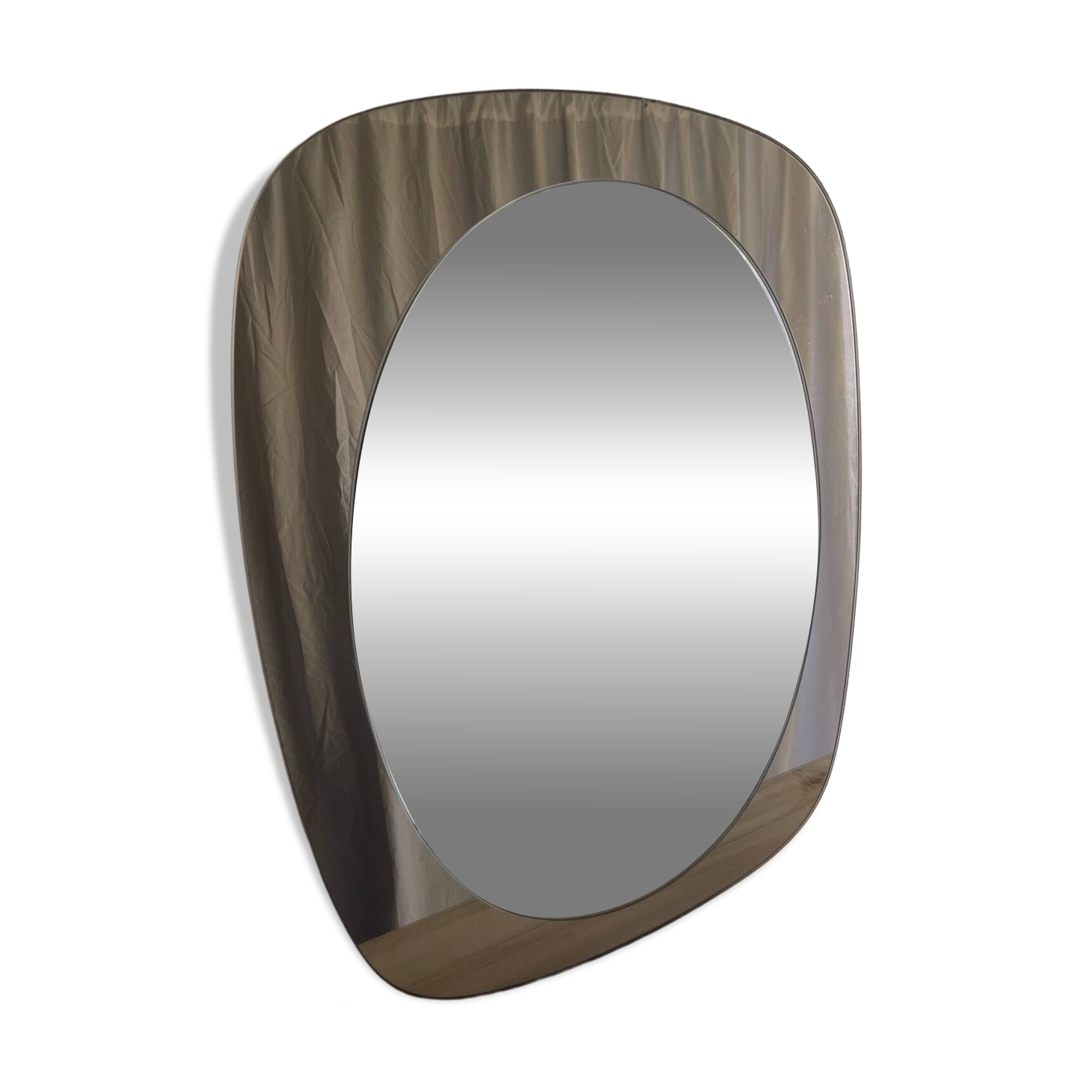 Miroir en verre fumé 70’s space age