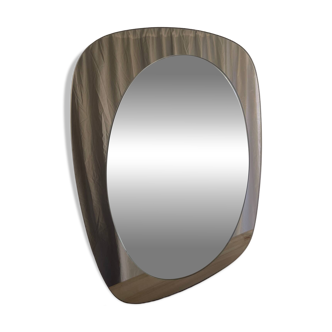 Miroir en verre fumé 70’s space age