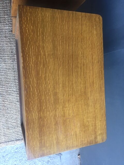 Pair of vintage bedside tables compass feet