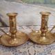 Pair of brass cellar rat candlesticks