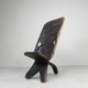 Solid ebony Makonde Palaver chair, 1970s