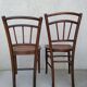 Set of 4 antique bistro chairs canned seats