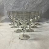Set of 10 old wine glasses