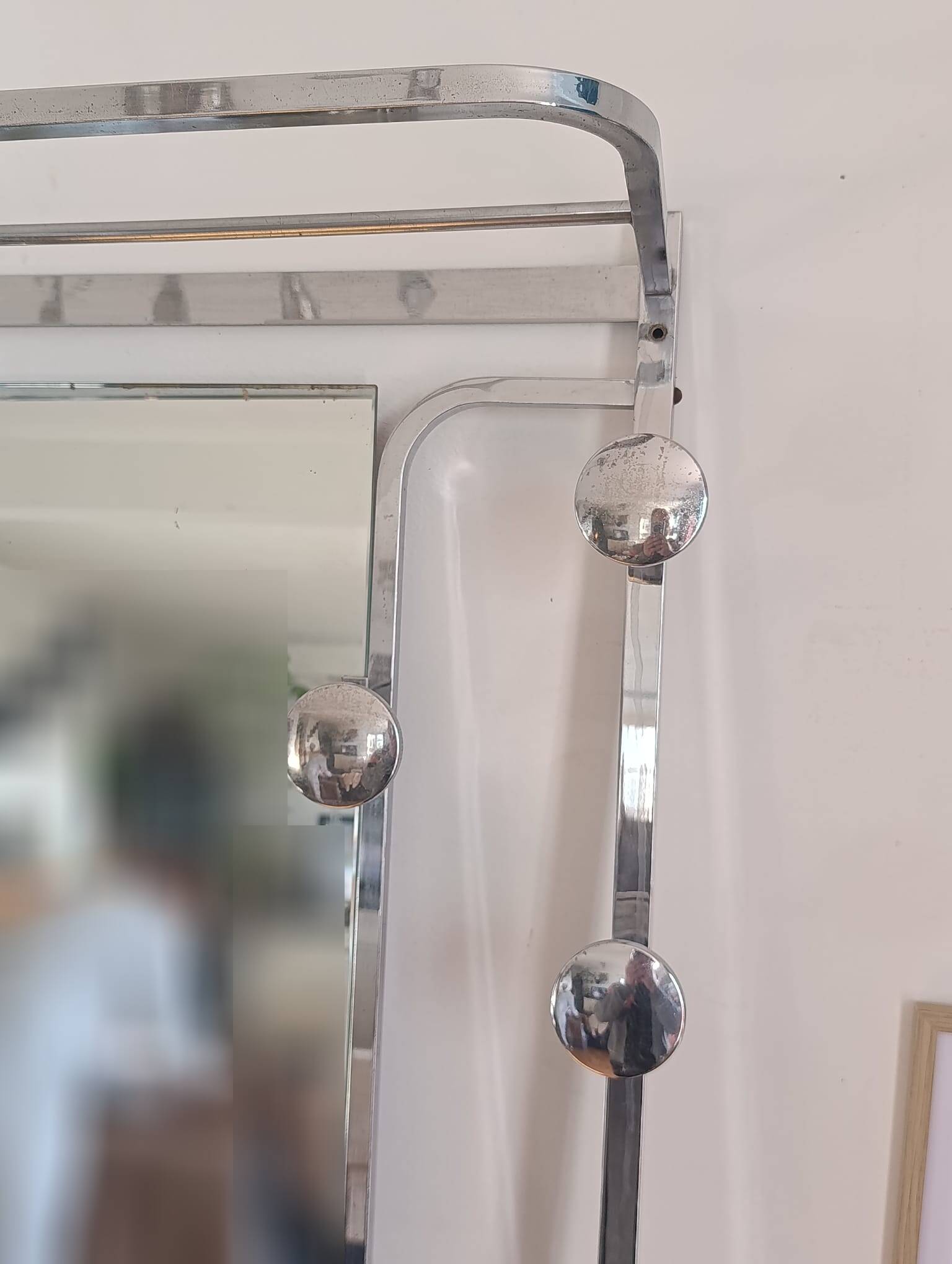 Vintage coat rack / hanger in chrome brass - Art Deco