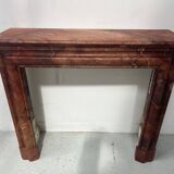 Louis Philippe fireplace in red breccia marble, 19th century