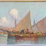 Counterpart of paintings "Sailing boats Felouks Gondolas" signed Orientalists