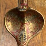 Chiseled brass cobra candlestick