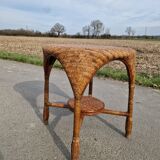 Woven rattan coffee table