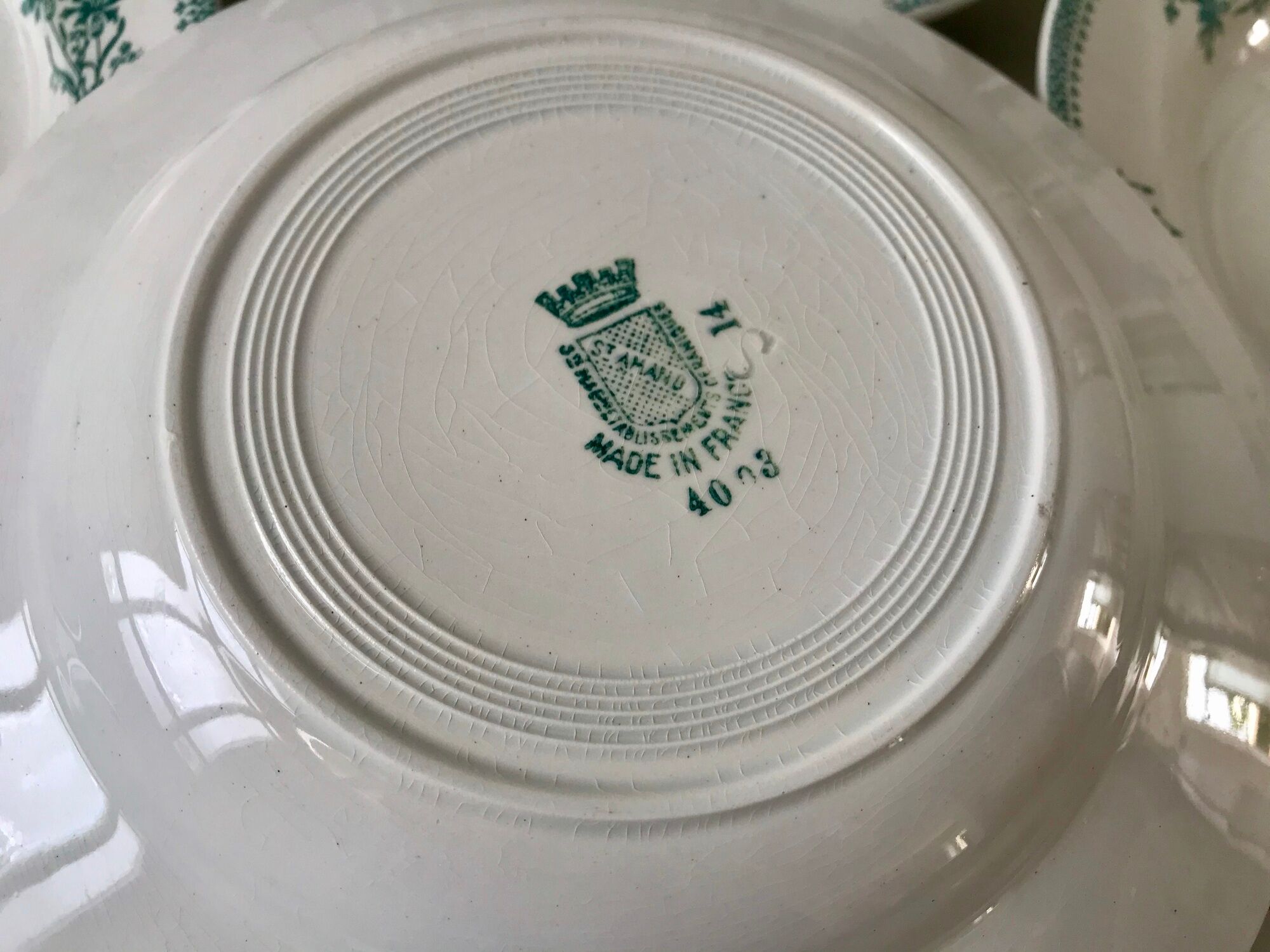 Lot of 6 hollow plates terre de fer saint-amand xixth