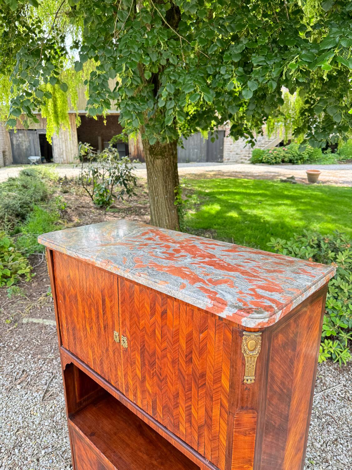 19th Century Transition Style Marquetry Storage Unit