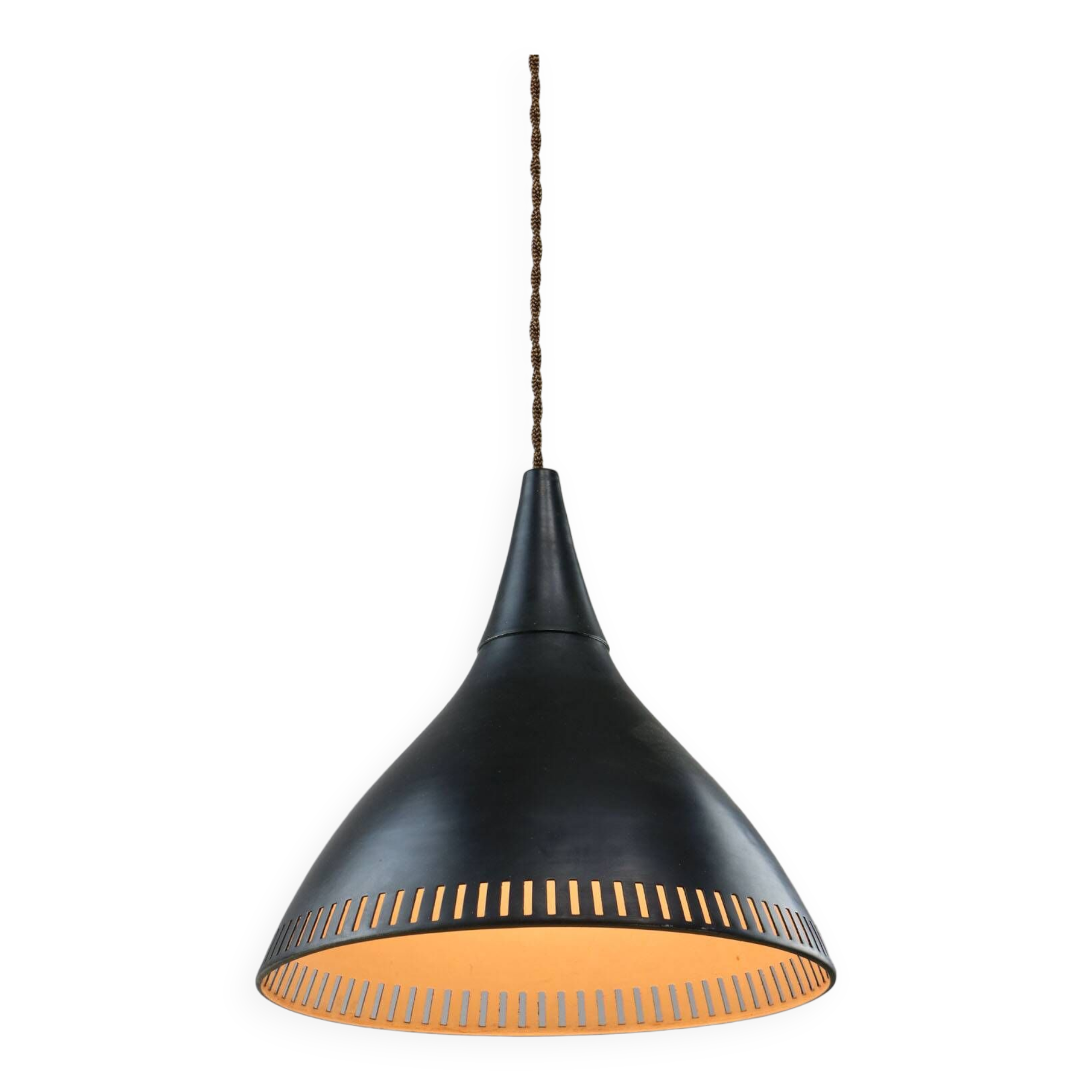 Vintage Italian Black Metal Pendant Lamp