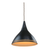 Lampe à Suspension Vintage en Métal Noir, Italie