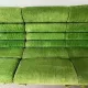 Modular green velvet corner sofa, 1970s