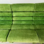 Modular green velvet corner sofa, 1970s
