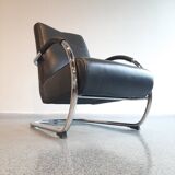 Pair of tubular armchairs