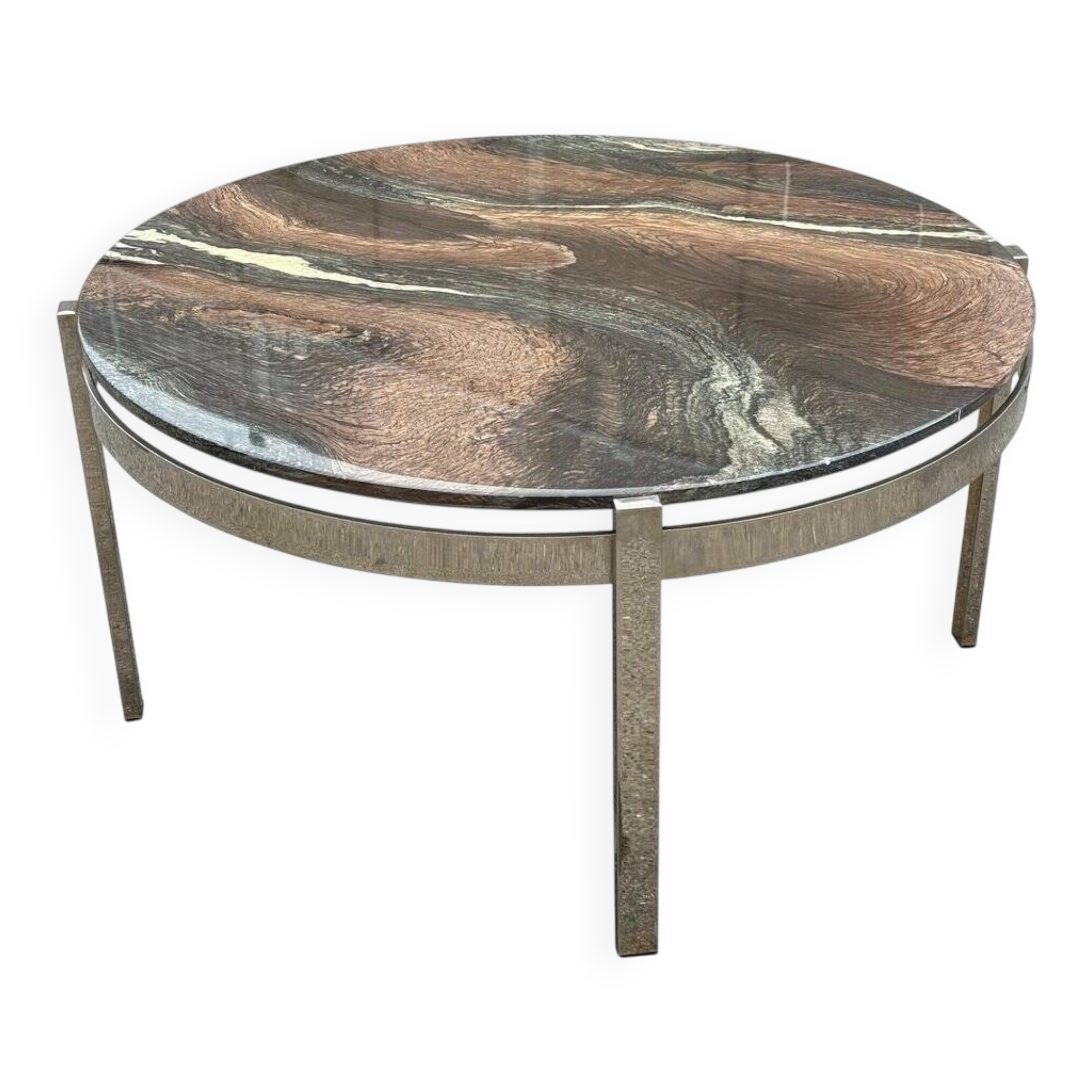 Coffee table in chrome and marble by Bendixen, Denmark, 1970s