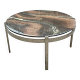 Coffee table in chrome and marble by Bendixen, Denmark, 1970s