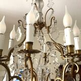 Bronze and crystal chandelier