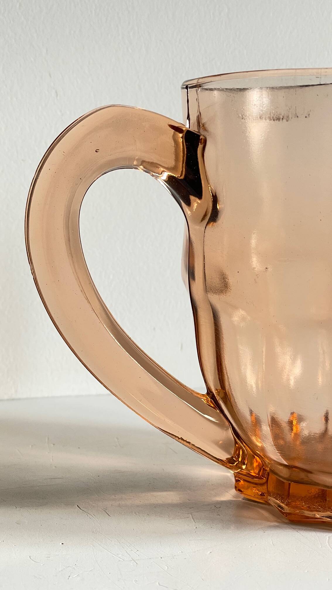 Vintage amber-pink glass pitcher 1 liter