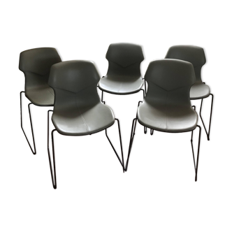 Lot de 5 chaises STEREO, Design Luca Nichetto pour Casamania - Made in Italie