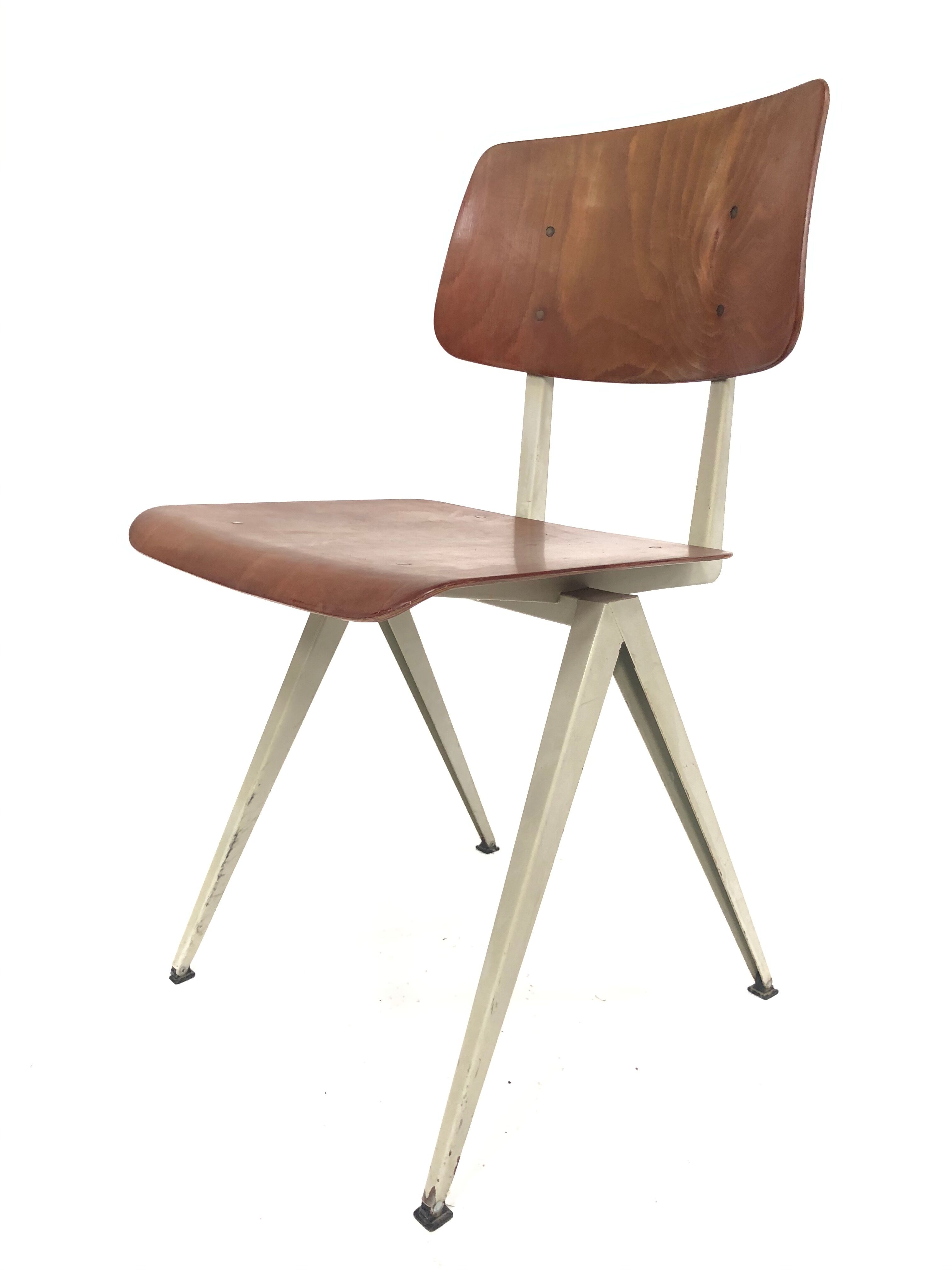 Lot of 4 vintage school chairs Galvanitas S16 Netherlands