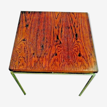 Scandinavian coffee table vintage design 60 /80 rosewood and steel