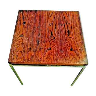 Scandinavian coffee table vintage design 60 /80 rosewood and steel