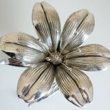 Flower, removable ashtrays and spades, iconic object 70s, silver bronze signed eLeCe Lisboa