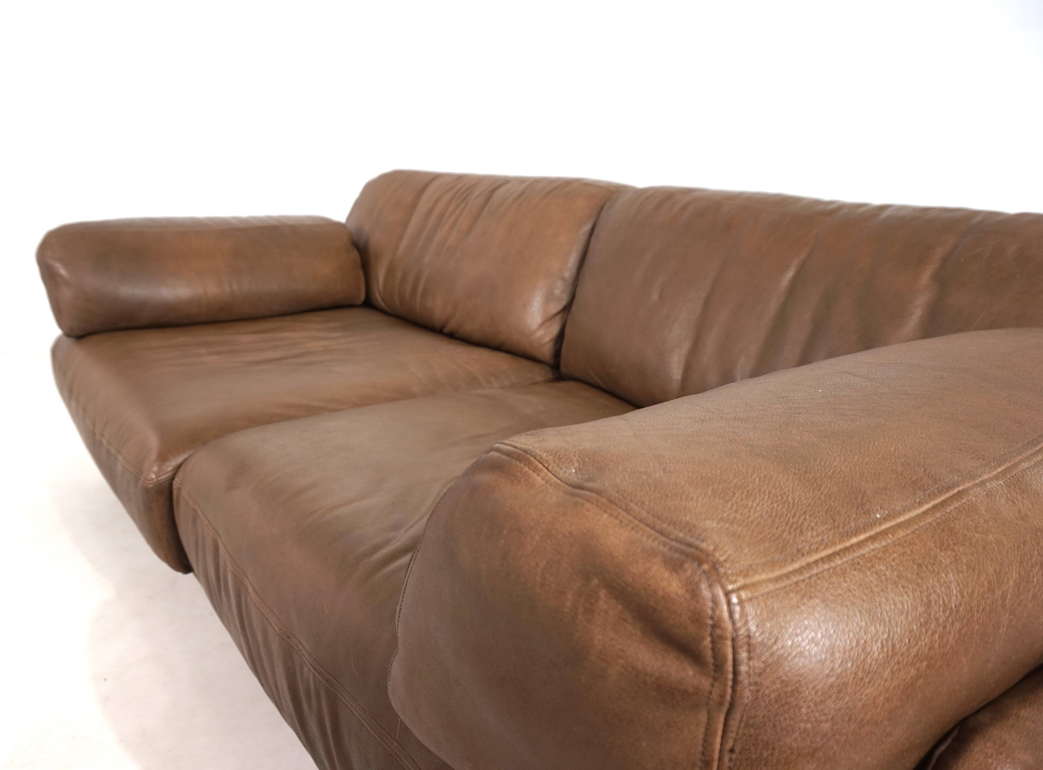 De Sede DS-76 leather double sofa bed, 1970