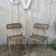 Paire de chaises pliantes chrome et cannage
