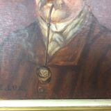 Portrait old man with pipe