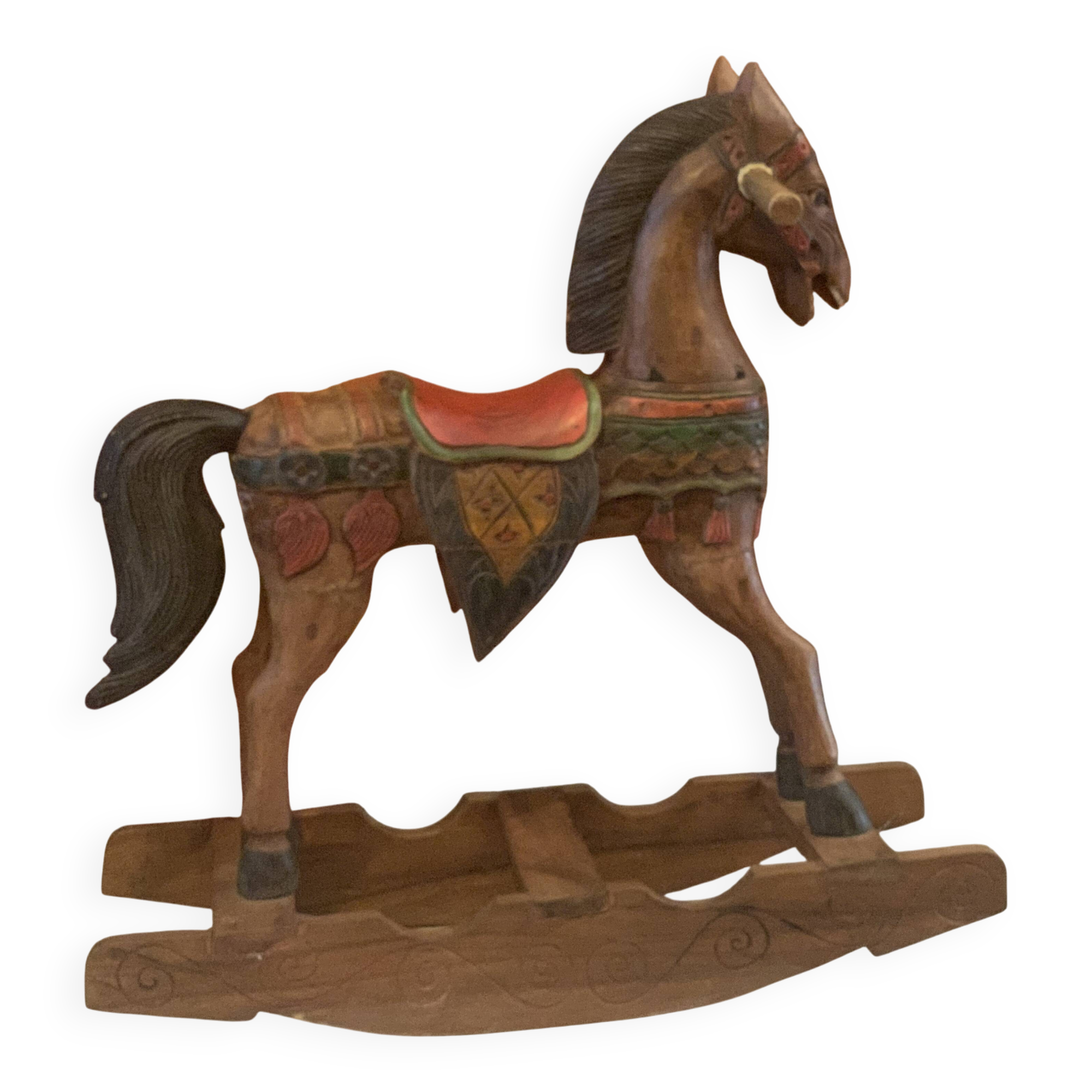 Exotic wood rocking horse
