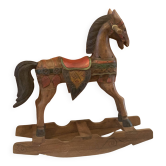 Exotic wood rocking horse